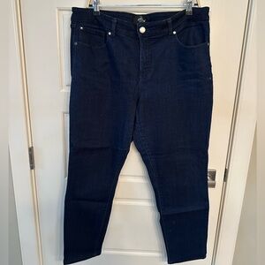 Jordache Size 18 Women's Deep Blue Mid-Rise Skinny Jeans